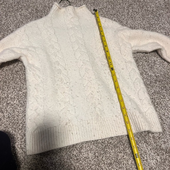 Madewell XS Cream Cable Knit Mock Neck Sweater Classic Cozy Pullover - Picture 6 of 8